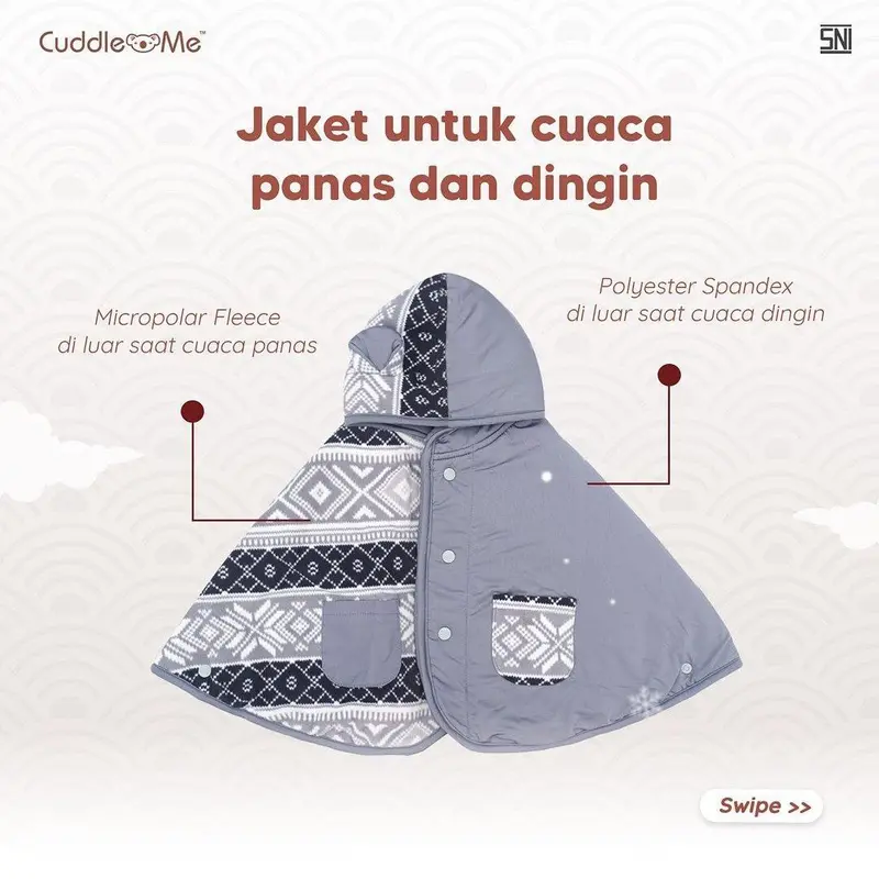 BabyCape CuddleMe Cover Gendongan Jaket Bayi Anak Multifungsi Toddler 2