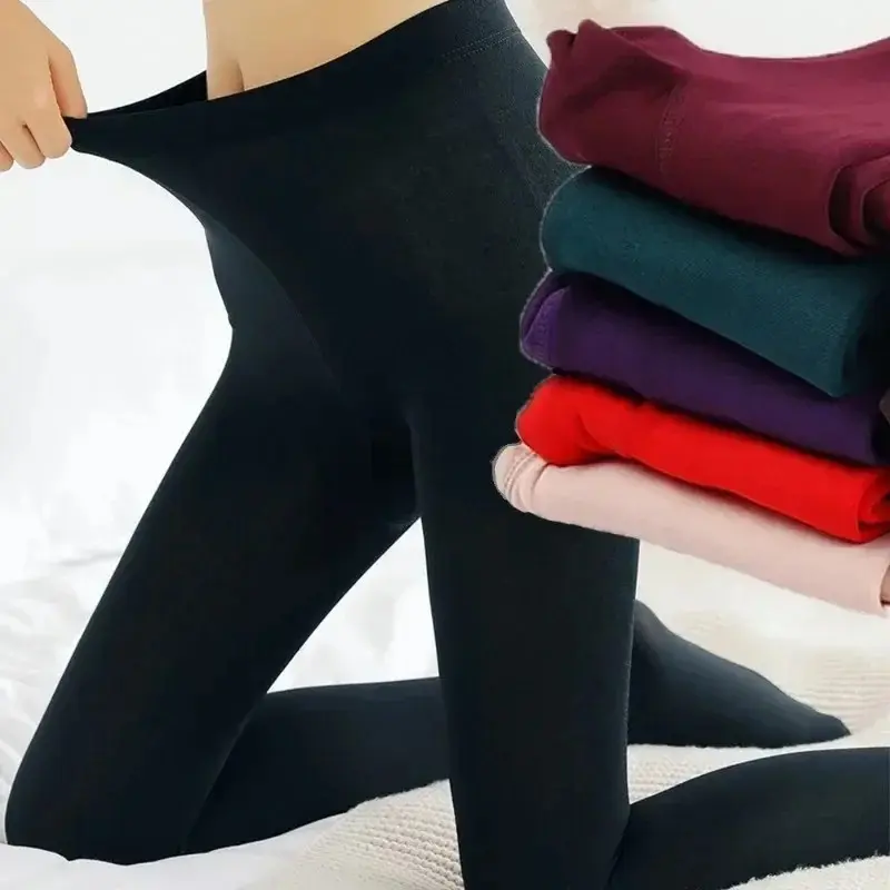Quần Legging, Dành Cho Nữ, Mùa Thu Và Mùa Đông, Dày Và Ấm Áp, Lót Chải, Quần Lông Cừu Co Giãn, Quần Legging Bàn Chân Trample, Độ Đàn Hồi Cao, Thích Hợp Cho Mùa Đông