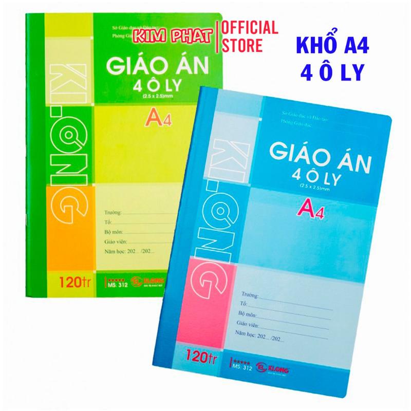  Sổ giáo án A4 - 4 ô ly - 120 trang Klong 312 I Vở dành cho giáo viên và học tiếng Trung 