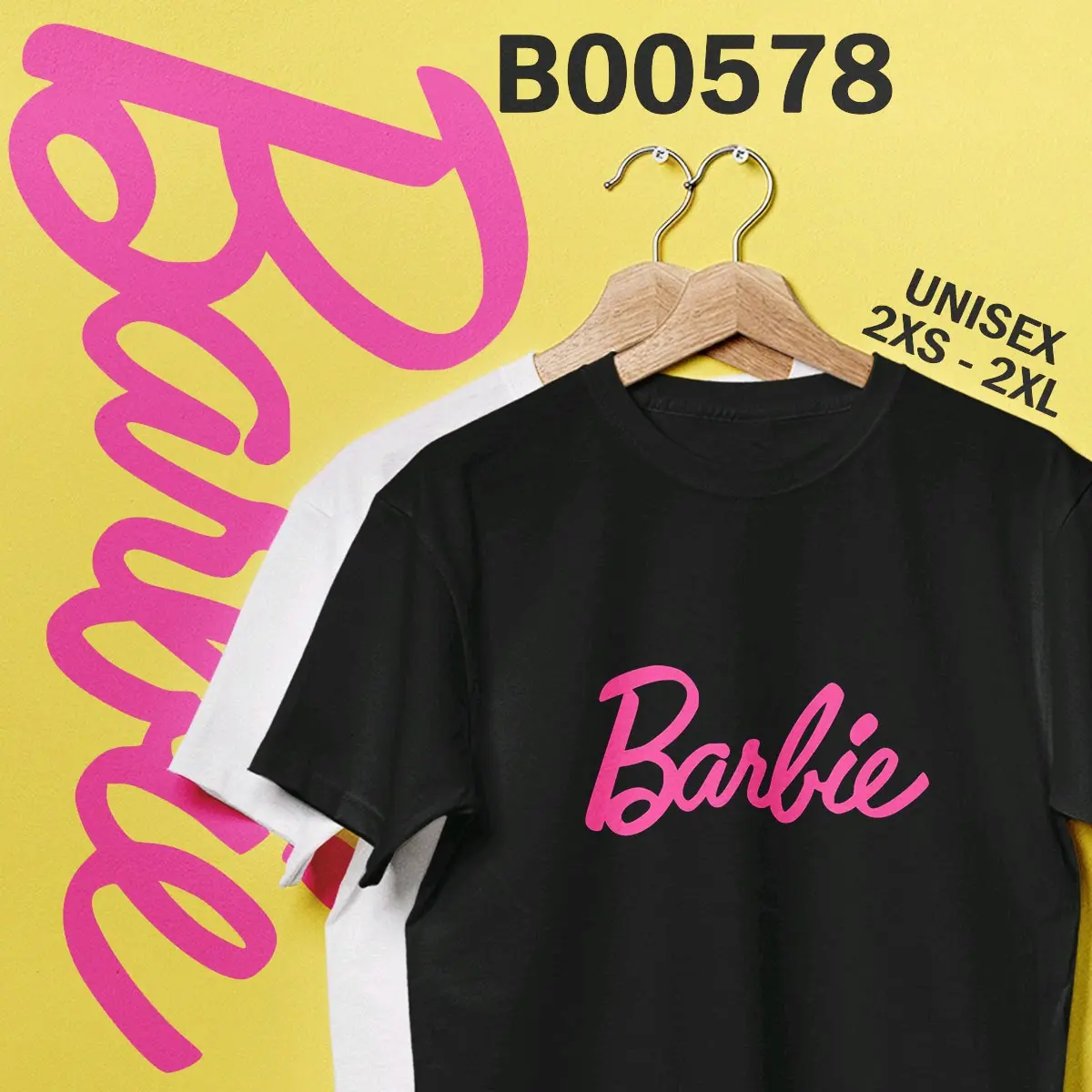 B00578 BARBIE T SHIRT WOMEN MEN COTTON TOP SHORT SLEEVE CREW NECK CASUAL STREETWEAR SUMMER GRAPHIC TSHIRT UNISEX BAJU DEWASA Kain Cotton Lengan