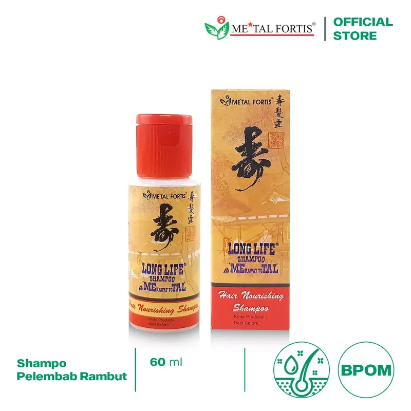 METAL FORTIS Shampo Metal 200 / 100 / 60 ML Hair Nourishing Long Life Shampoo Pembersih Dan Penumbuh Rambut MET Orange 6
