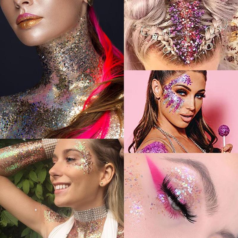 Product Introduction of 24 Color Body Makeup Glitter Gel, Long Lasting Shimmering Body Glitter Gel, Sparkling Makeup Products for Festival, Party, Cosmetic Gift for Girls & Women 2