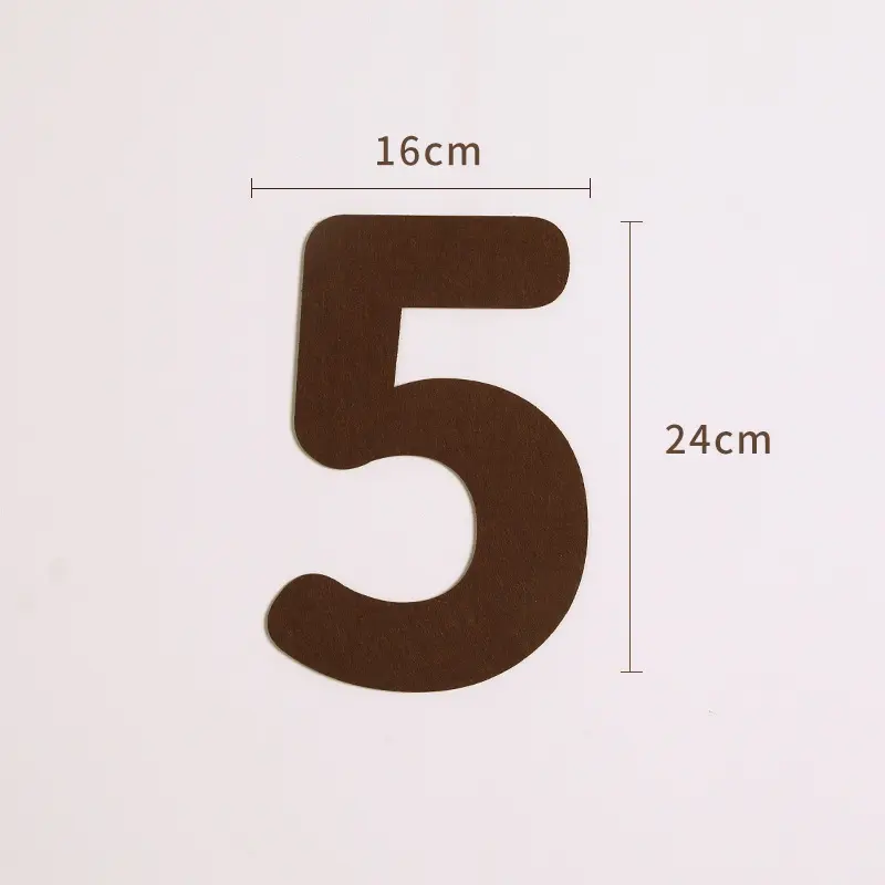 Số Tuổi chất liệu nỉ dạ màu nâu tây cao 24 cm trang trí Sinh Nhật phong cách Hàn Quốc Tranh 6