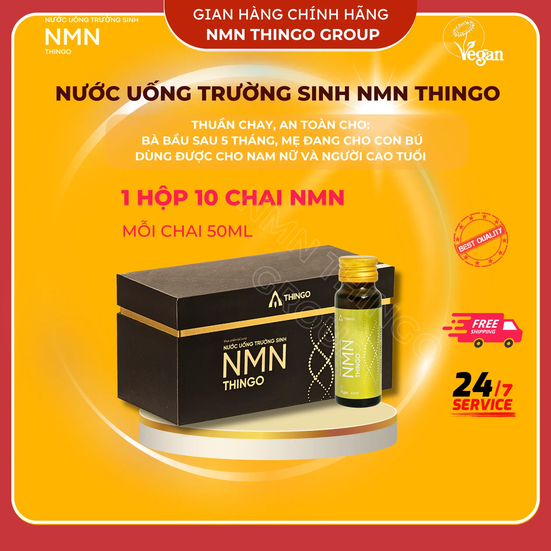 (1 Hộp) NMN Thingo - Nước uống tăng cường trẻ hóa tế bào - Hàng chính hãng
