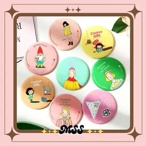 MSS- (COD)  Kaca Cermin Bulat Karakter Make Up Mini Kaca Travelling Motif Lucu Kaca Mini Travel Size Wanita