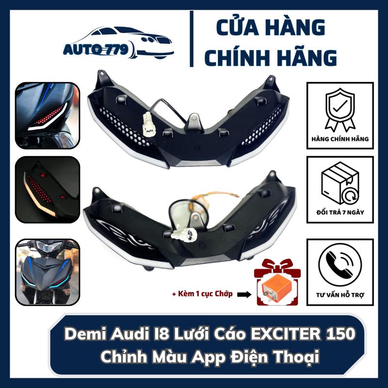 1 Bộ Đèn LED Demi Audi I8BLE Lưới /Mắt Cáo EXCITER 150 Chỉnh Màu App Điện Thoại  Kèm Cục Chớp Cam Tăng Chỉnh - Hàng Lỗi 1 Đổi 1 Bảo Hành Bởi AUTO779 demi a8  ex150