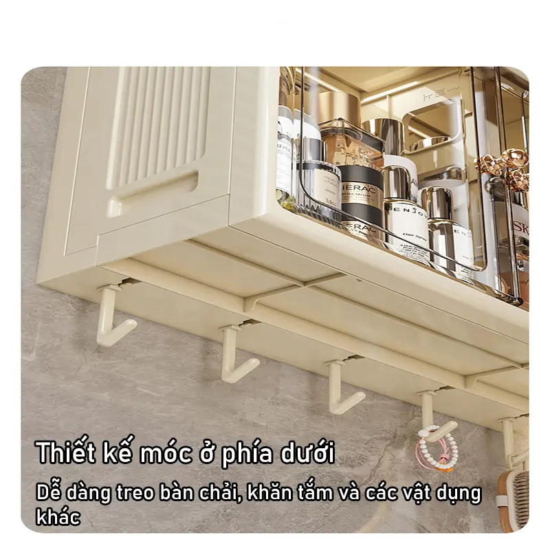 Tủ Nhà Tắm tủ đựng mỹ phẩm tủ thuốc gia đình không thấm nước Không Cần Đục Lỗ Kệ 6