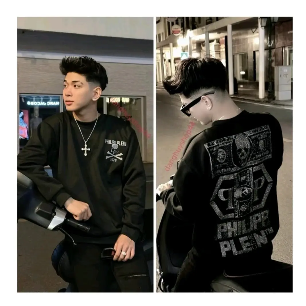 Áo Sweater Nam Nữ, Họa Tiết Đính Kim Tuyến, Chất Nỉ Bông Dày HT