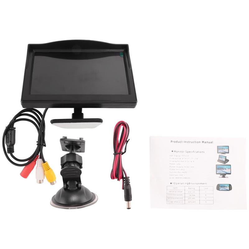 Màn hình LCD, 5 inch, 800X480 TFT LCD HD, với giá treo kép, cho Camera dự phòng…