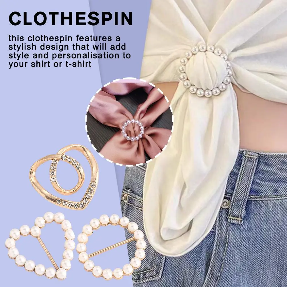Heart Shape Buckle Knotted Buckle Scarf Buckle T-Shirt Buckle Clip Ring Corner Waist Button Clothing Accessories