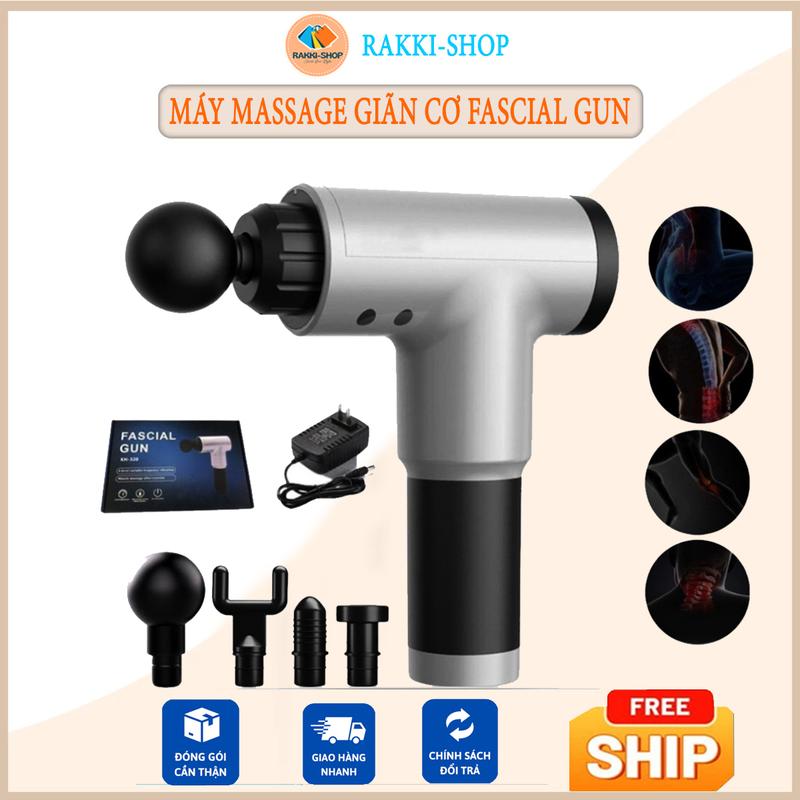 Máy Massage Cầm Tay Fascial Gun KH 320/GB 820 - Massage Toàn Thân 4 Đầu 6 Chế Độ, 6 Mức Điều Chỉnh Linh Hoạt