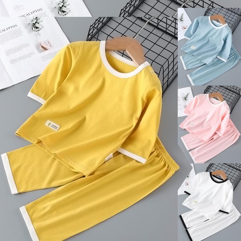 Bộ thu đông bé gái trai mặc nhà chất cotton size đại 15 - 40kg - set quần áo trẻ em GOODLUCK combo 4 Thun Cao Su Polo Sandal