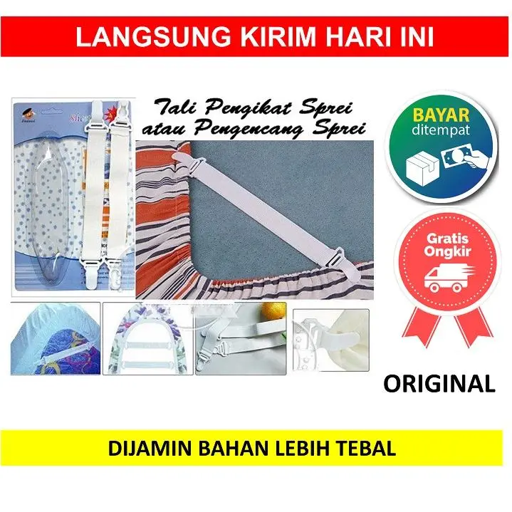 ARKAS PROMO Tali Karet Strap Pengikat Pengencang Pengait Ujung Sprei Kasur Gripper - hARGA 1 PCS