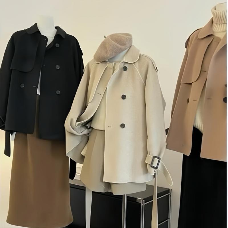  Áo Dạ Ép Áo Choàng Măng Tô Dáng Lửng Mùa Đông Nữ Hàng VNXK  có sẵn  by  Sunflower shop  