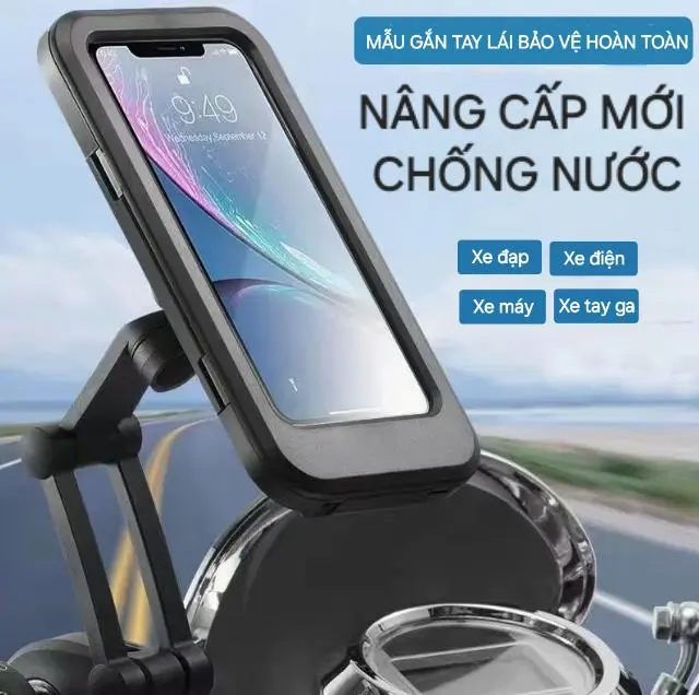 Dụng Cụ Đỡ Điện Thoại Gắn Tay Lái Giá Đỡ Điện Thoại Xe Máy Điện Xe Đạp Chống Rung Gắn Trên Tay Lái Bảo Vệ Khỏi Mưa Phụ Kiện