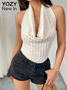 YOZY Women's Plain Cowl Neck Tank Top, Casual Sleeveless Top for Summer, Women's Clothing for Daily Wear