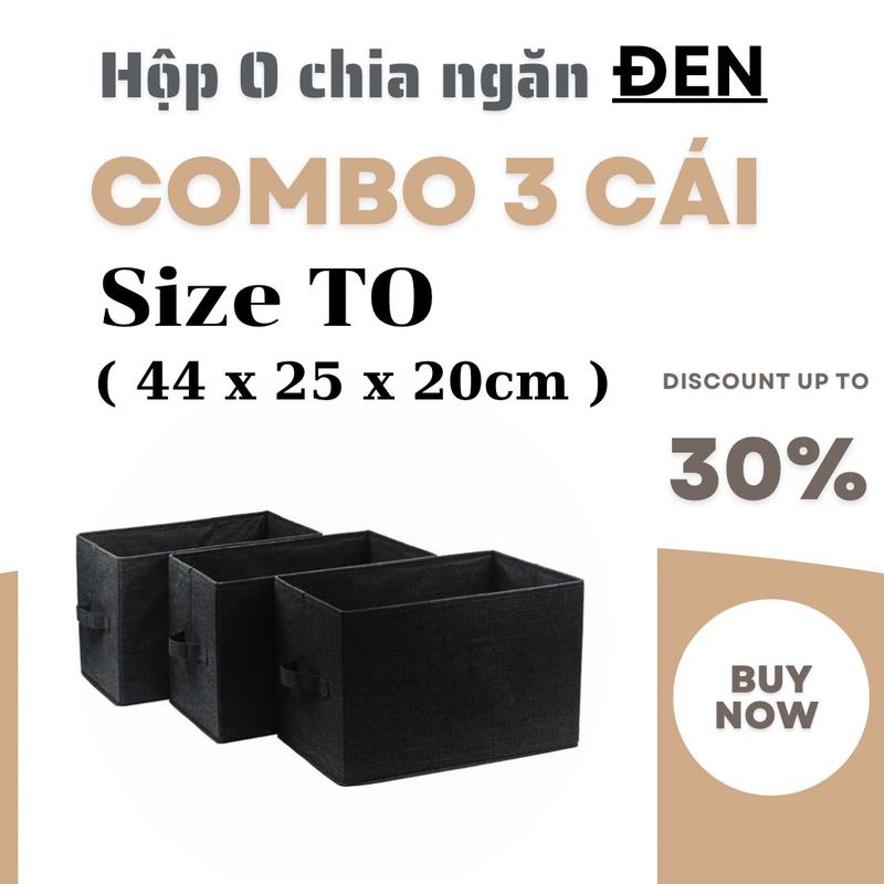 COMBO 3 HỘP Đựng Đồ Chia Ngăn có nắp có bìa cứng lót Đáy Hộp Đựng quần áo Thùng đựng đồ chơi gấp gọn có bìa cứng lót đáy Có nắp Bảo quản đồ may mặc 4