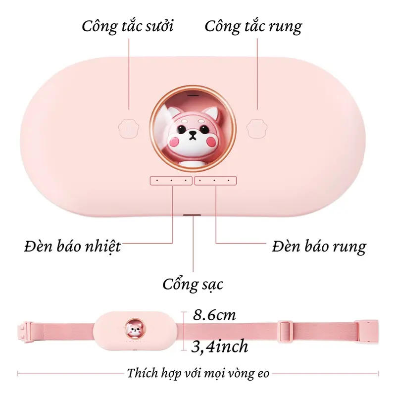 Bảo hành 2 năm lỗi 1 đổi 1 trong 60 ngày đai chườm ấm bụng cho bạn gái tới kì dâu 2