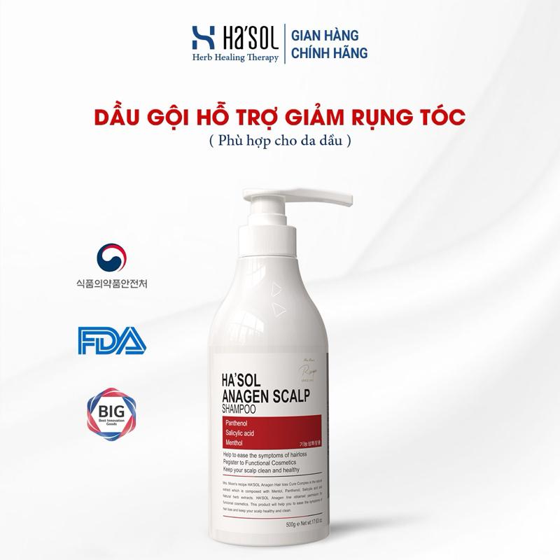 Dầu Gội HA'SOL Ngăn Rụng Tóc, Hỗ Trợ Mọc Tóc Dành Cho Tóc Rụng, Mỏng Và Yếu Anagen Scalp Shampoo 500g Nam Nữ