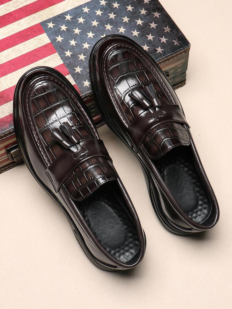 Product Introduction of Men's Fashionable PU Leather Loafers, Casual Comfortable Slip-on Shoes for Party, Daily Clothing Decor, Business Formal Shoes for Boy, Footwear 6
