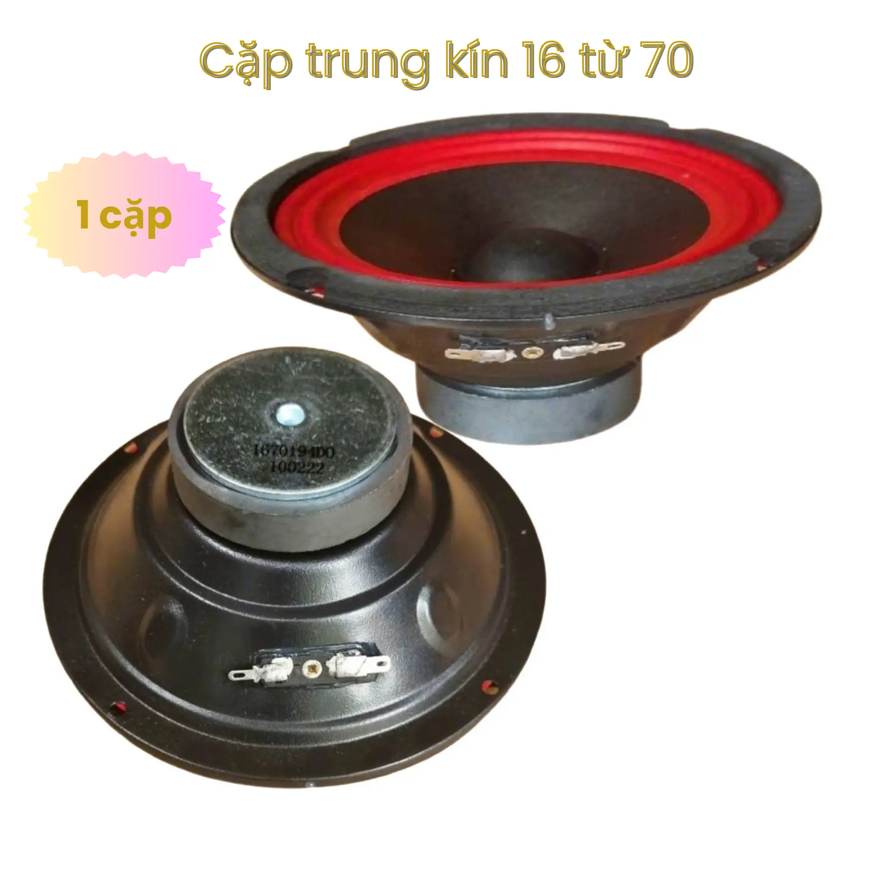 Cặp Loa Trung kín 16cm công suất 25w-100w chuyên dùng lắp ráp thay thế cho các dòng loa bluetooth karaoke loa kéo gia đình và sự kiện Kem Phụ Kiện