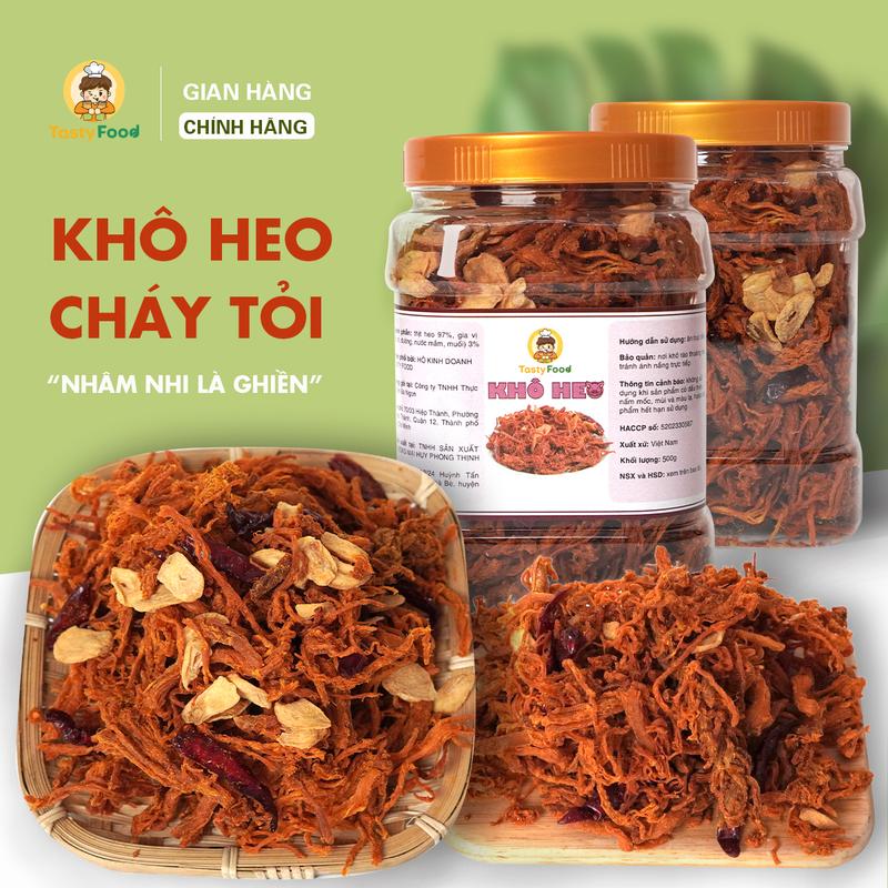 Khô Heo Cháy Tỏi Cô Ba Tasty - Thịt heo 100% - Hàng Loại I - SP002