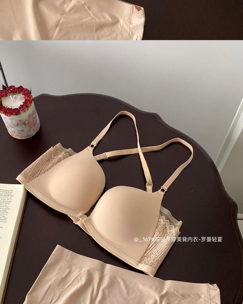 Product Introduction of Front Button Underwear Women'S Cross Back Easy Front Button Vest Gather Sexy Comfortable Leopard Print Bra 20
