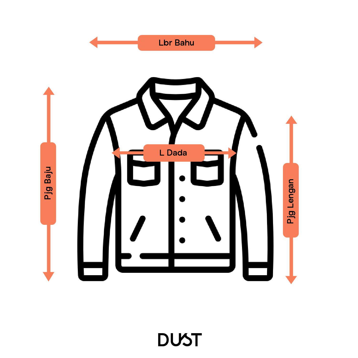 DUST Jaket Boxy Denim Amika Garis Biru (D.61127)