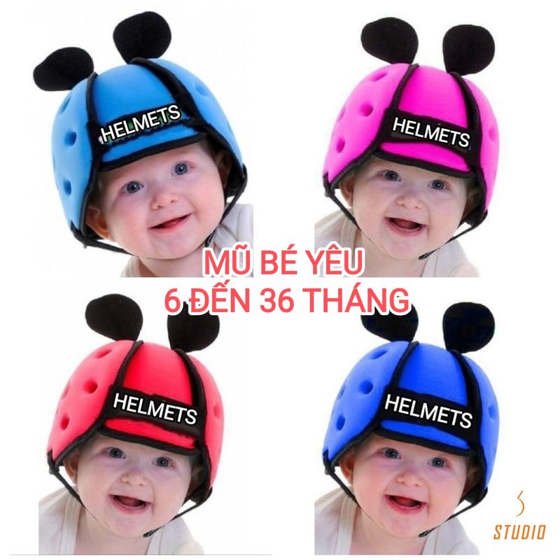 WINMAX HELMETS Mũ Bảo Hiểm Cho Bé Tập Đi, Tập Bò, Chống Va Đập Khi Ngã 06-36 Tháng Tuổi BH 06 Tháng Thun Kem
