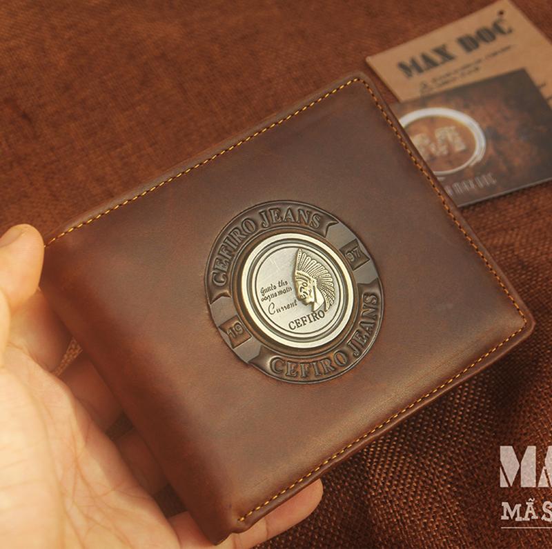 Ví Da BÒ Nam Cao Cấp Lót Da Bò Nguyên Miếng- V96 Wallet Hình Chữ Nhật Nhiều Ngăn 0