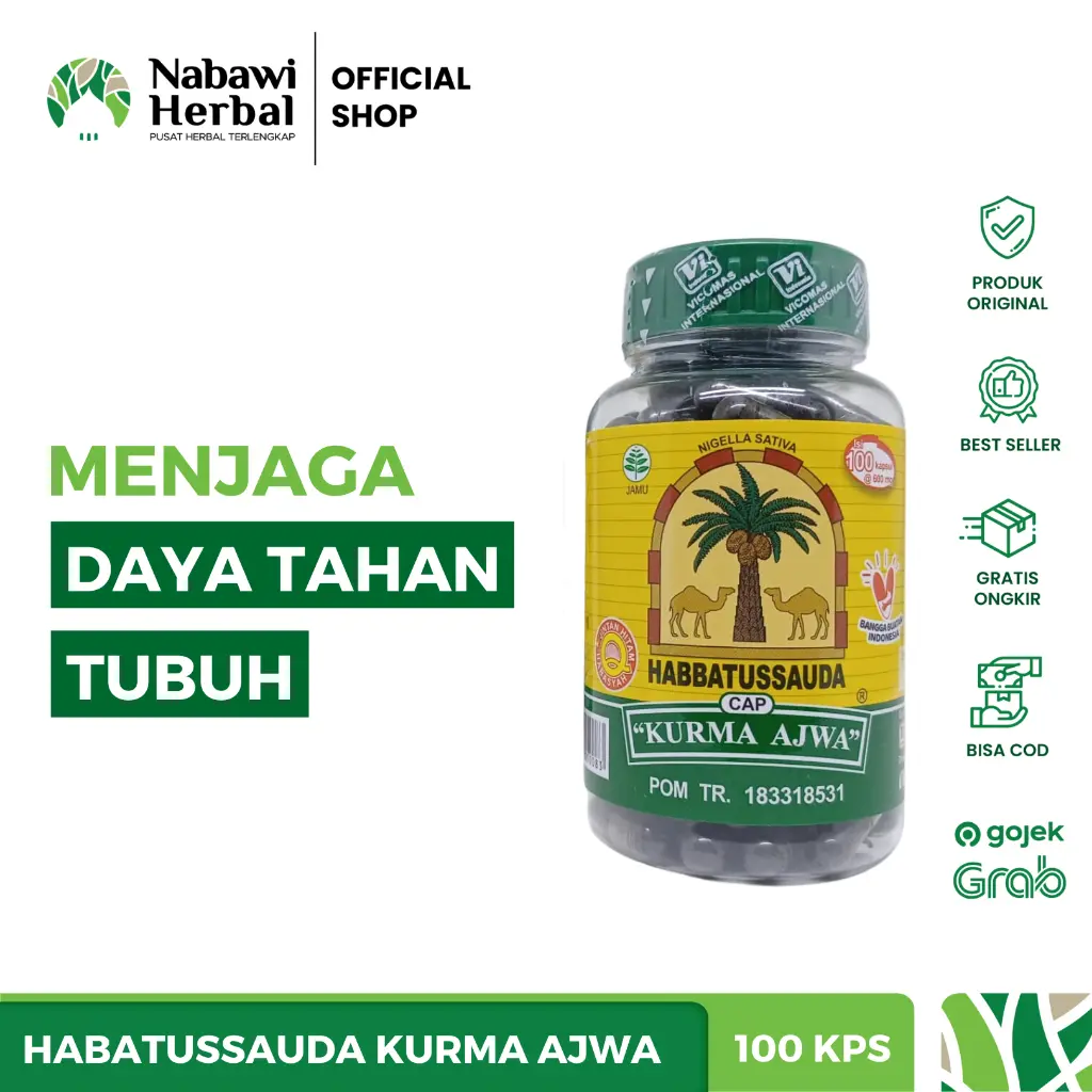 CAP KURMA AJWA - Habbatussauda Cap Kurma Ajwa Serbuk Jintan Hitam