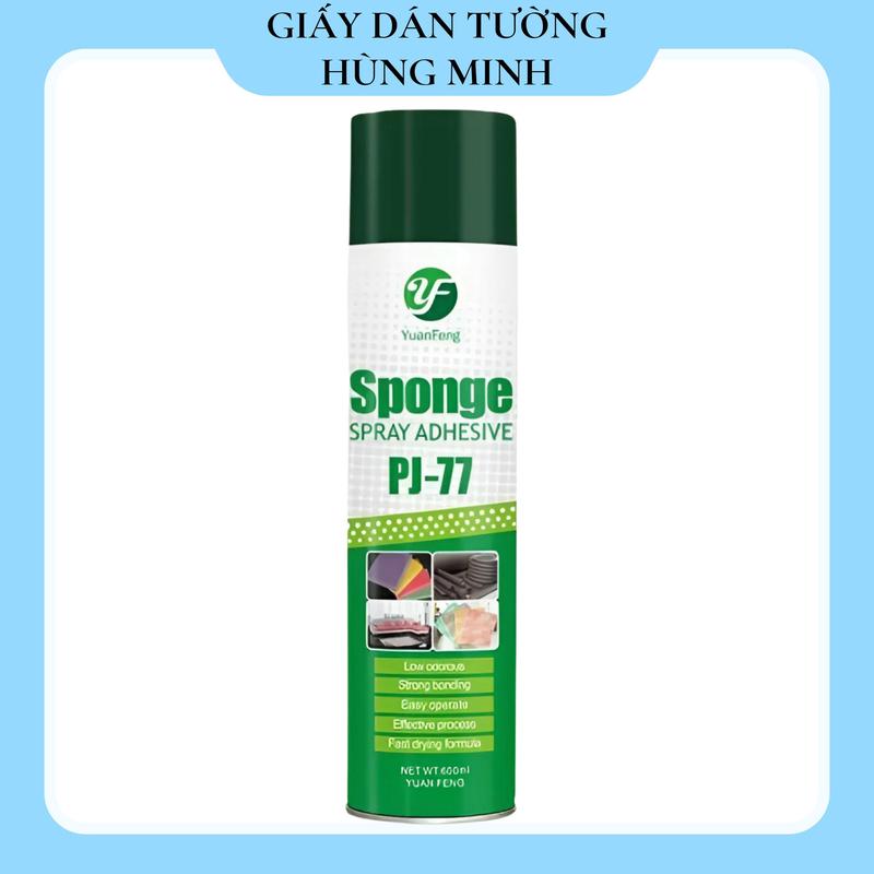  Keo Xịt Dán Đa Năng Siêu Dính Sponge PJ-77 Hỗ Trợ Xốp Giấy Dán Tường Thi Công Dạng Phun Không Mùi Dung Tích 600Ml Tiện Lợi Dễ Sử Dụng 