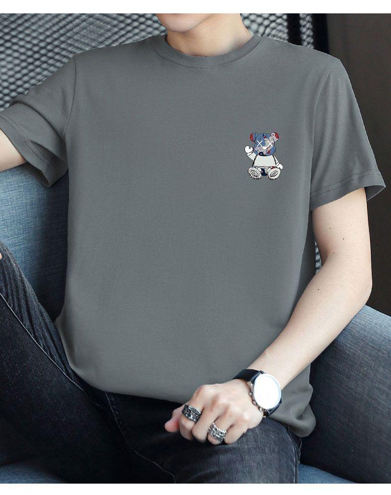 Product Introduction of Heavyweight White T-Shirt Men's Short Sleeve Bear Crew Neck Loose Fit Half Sleeve Pedal 17