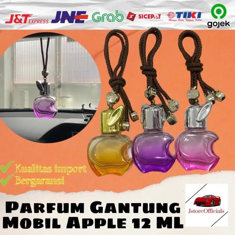 Parfum Gantung Mobil Bentuk Apel Aroma Kopi Bubblegum Lemon Melon Vanilla Stroberi