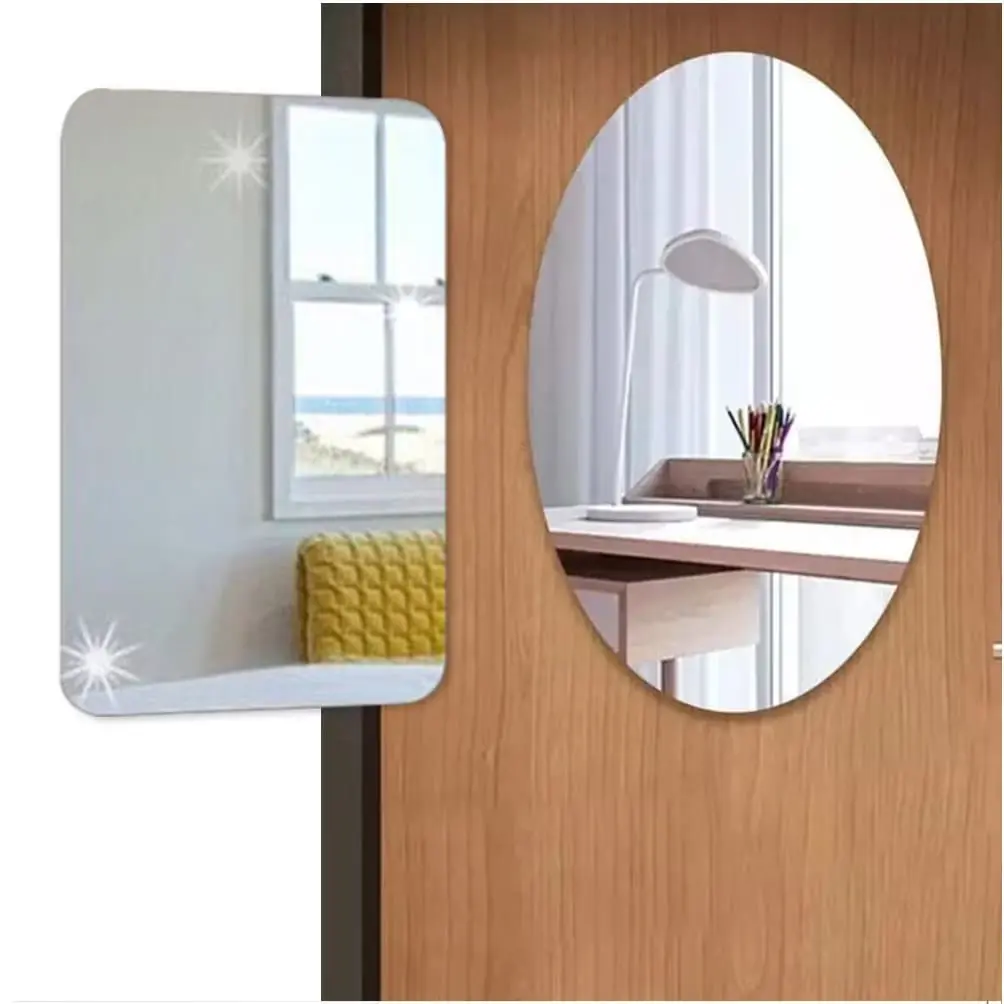 TC Cermin Kamar Mandi Tempel Dinding Perekat Sendiri Kamar Mandi Toilet Cermin Lembut Wastafel Cuci Muka Cuci Tangan Makeup Tanpa Bor R1298