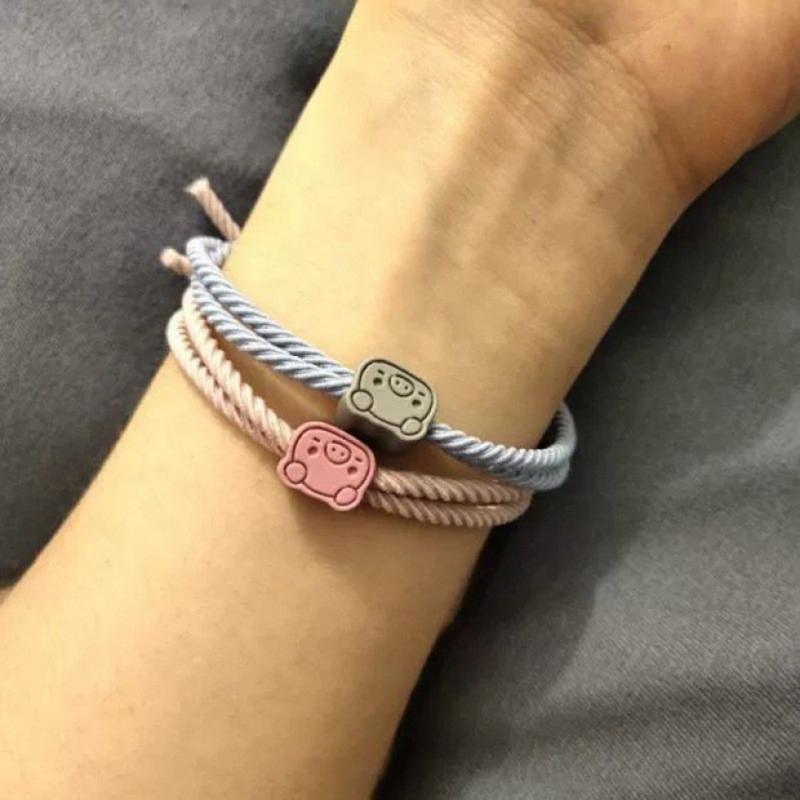 Product Introduction of New Double Layer Knotted Cartton Pig Hair Ring Korean Little Fresh Hair Accessory No Harm High Elastic Ponytail Holder Children Headdress 19