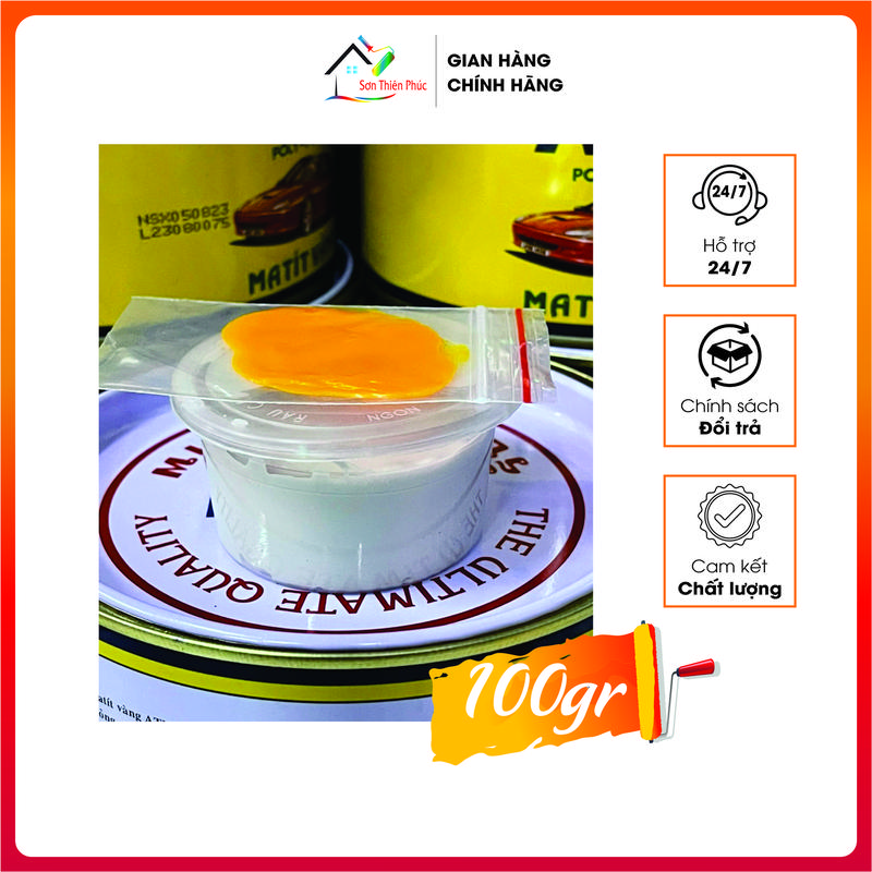 [Mẫu thử] Bột trét đa năng Matit ATM 100gr - 2 thành phần. Xử lý trét vết lồi lõm, ôtô, xe máy và gỗ Sơn Làm Sạch