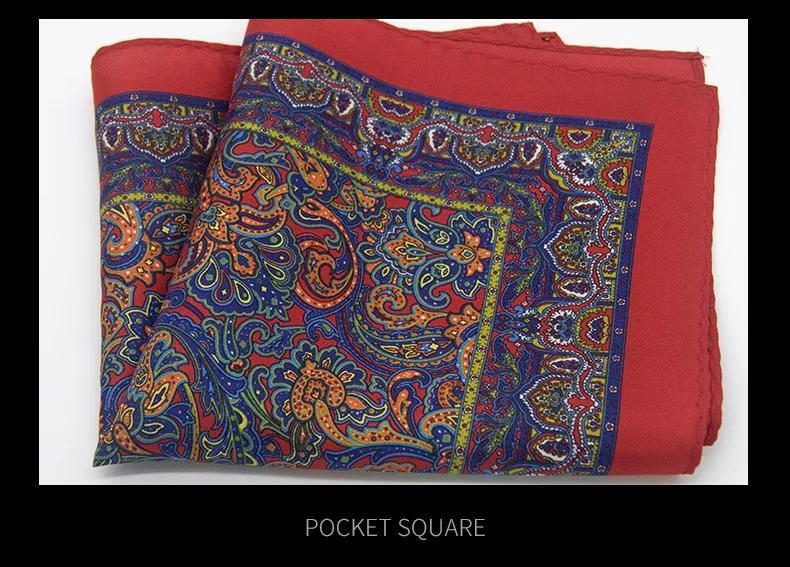 Product Introduction of Men 100% Silk Pocket Square Print Real Satin Small Square Scarf Gentleman Business Suit Shirt Chest Scarf Handkerchief 30*30 Cm 17
