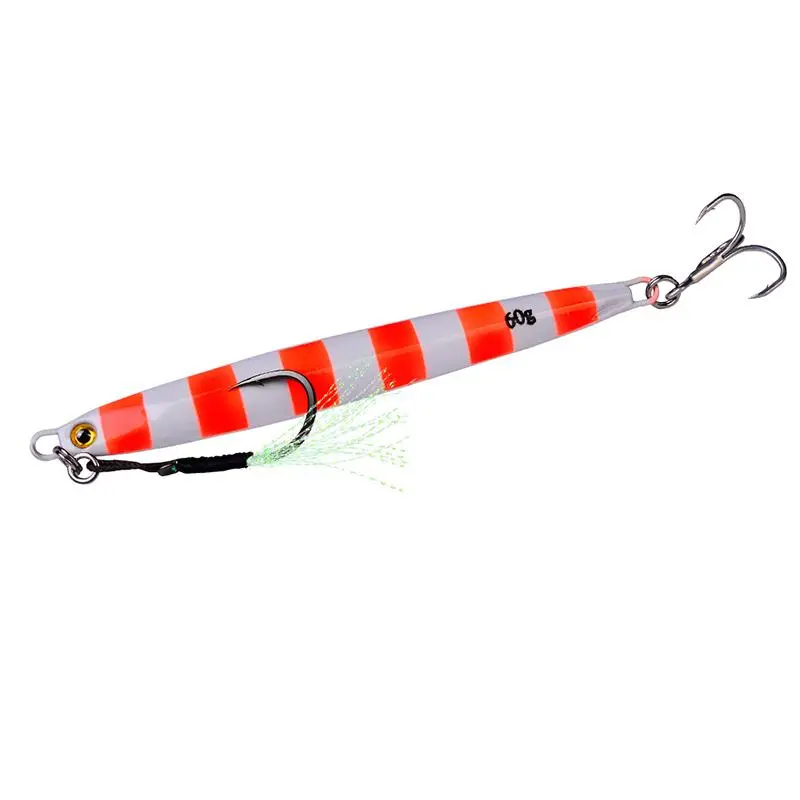 60g/2.1oz Long Casting Iron Plate Fish Lure, Artificial Fishing Lure with Hook, Fishing Accessories for Outdoor Fishing, Fishing Equipment 7