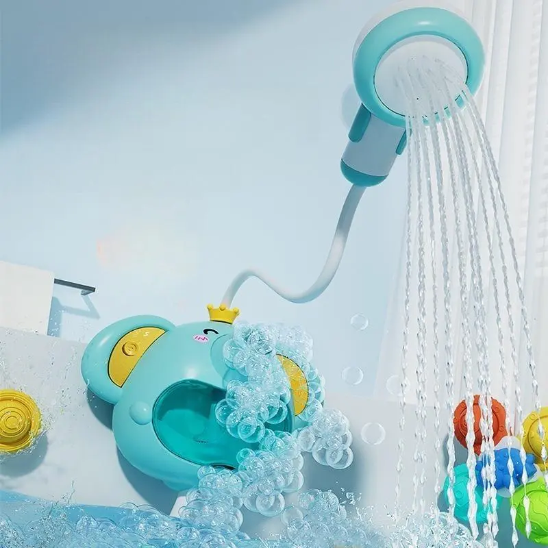 Electric Water Spray Elephant Design Bubble Shower Head Toys, 1 Set Cute Fun Cartoon Shower Head without Batteries, Baby Bath Toy for Baby Boys and Girls, Christmas Gift, Baby Toys