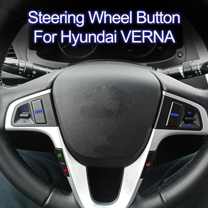 Car Steering Wheel Control Button, Car Steering Wheel Audio Volume Music Control Switch, Car Interior Accessories for Hyundai VERNA SOLARIS 2