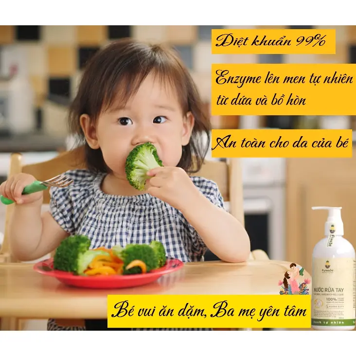 Nước rửa tay hữu cơ Fuwa3 Hương tinh dầu quýt tự nhiên Giúp sạch khuẩn, mềm da tay-An toàn cho da tay bé_300ML 2