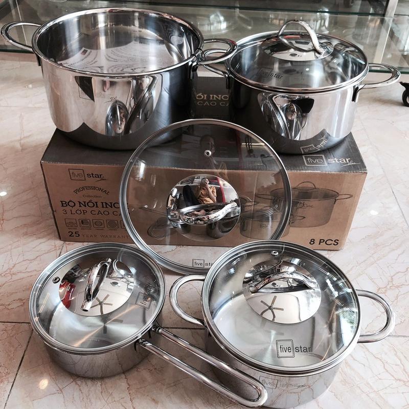 Bộ 4 nồi Fivestar inox 304 đúc liền đáy 16182024