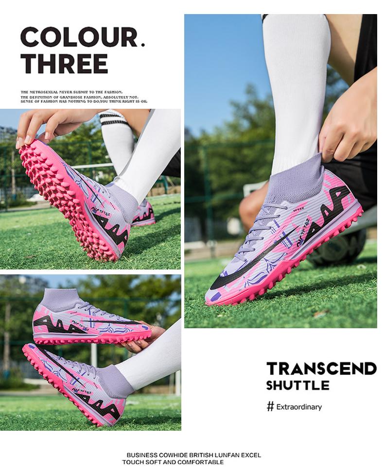 Product Introduction of Popular Fashion Fg/Tf Sport Anti Slip Man Women Soccer Cleat Shoes Boots 24