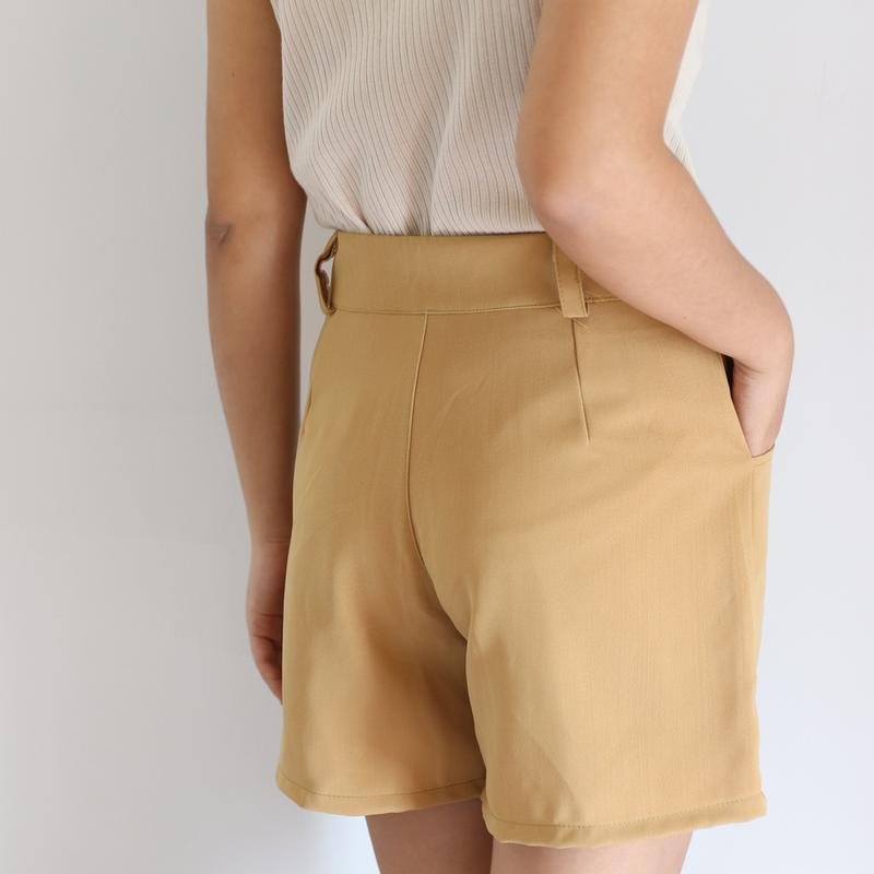 ( Mã 12) Quần short nữ lưng cạp cao fom chữ A có túi và khóa kéo - DKTB 012 Nữ Women Ong Pants 1