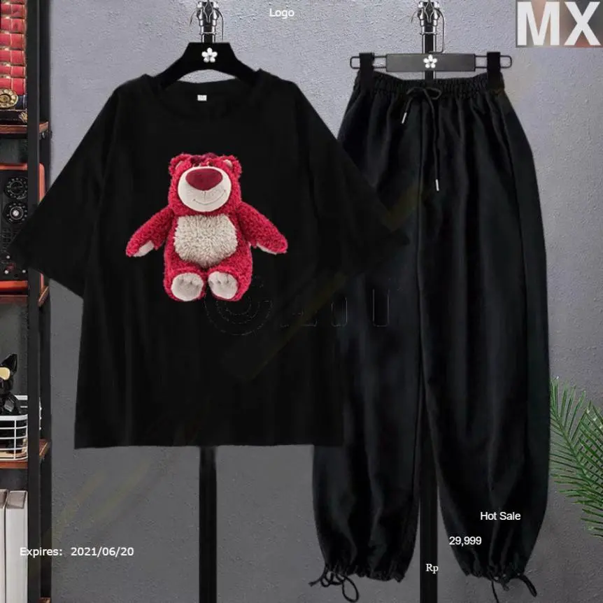 [FREESHIP] SET Áo phông Gấu Lostvà quần bom chun, Đồ UNISEX mặc ở nhà và đi chơi, chất đẹp, mặc không xù  -Mei Xu shop
