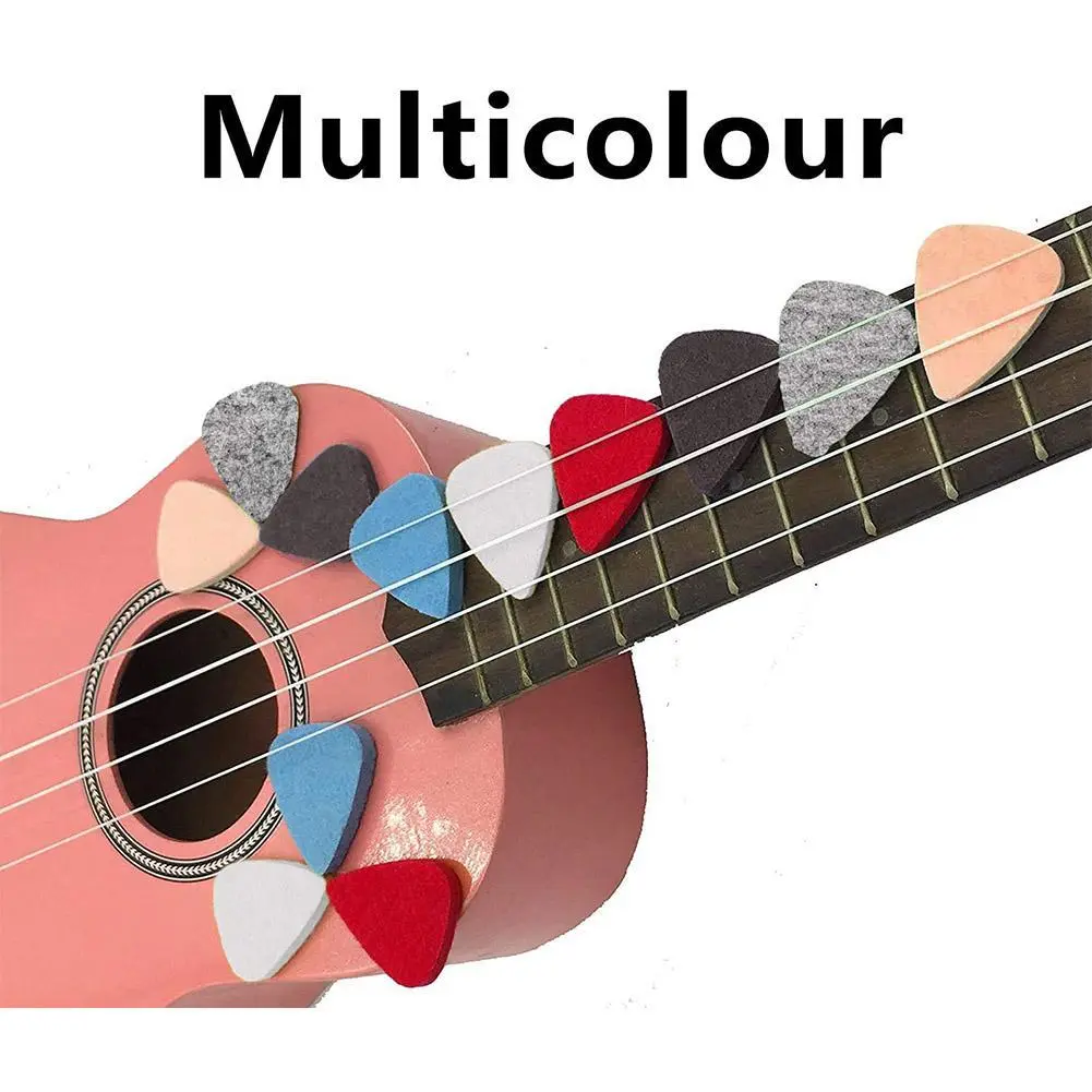 Colorful Ukulele Wool Picks Wool Felt Picks For Ukulele Soft Felt Ukulele Guitar Pick Plectrum Y1E0