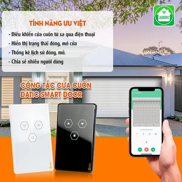 Công tắc cửa cuốn Datic Smart Door kết nối Wifi điều khiển cửa cuốn từ xa qua điện thoại 1