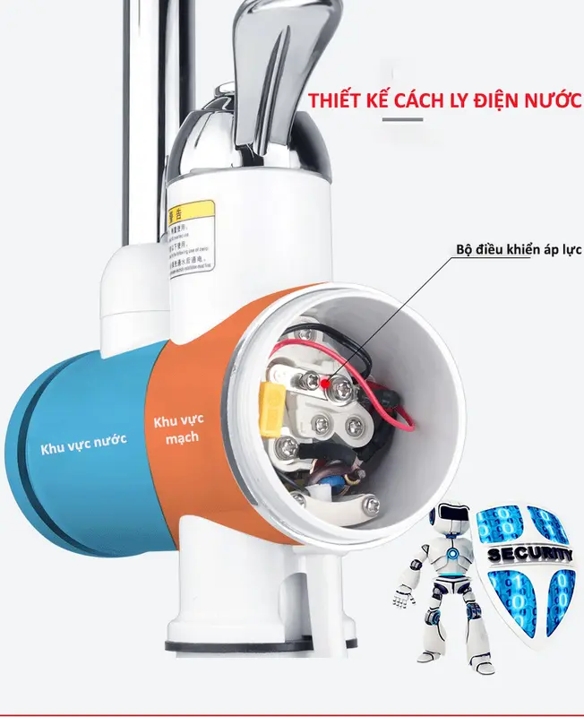 Máy Làm Nước Nóng Lạnh Lắp Đặt Tại Vòi KAW , Làm Nóng Nhanh, Cảm Biến Chống Giật An Toàn Sử Dụng 7