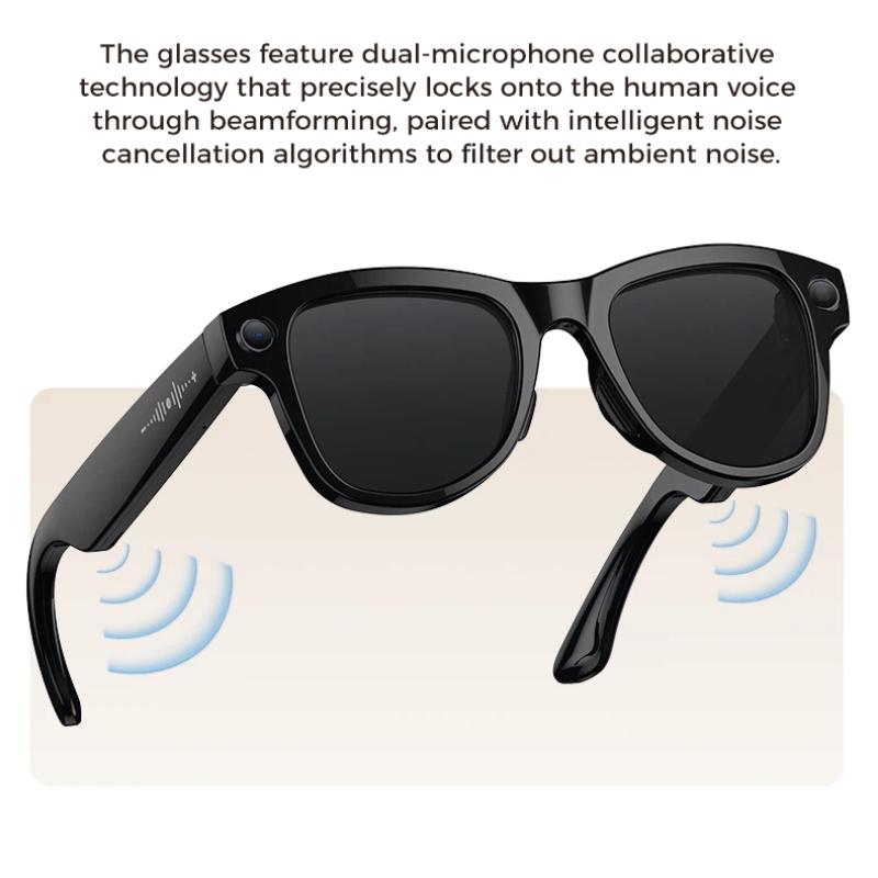 AI Smart Glasses M02Ultra with Charging Case - 800MP Camera, Object Recognition, Translation, WiFi, Navigation, Video Recording